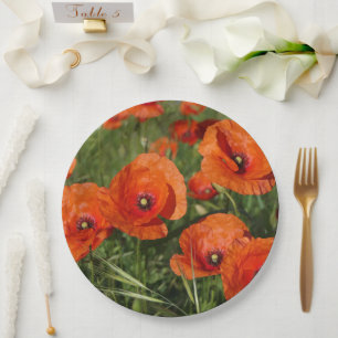 Common Poppies Paper Plate