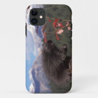 Common porcupine feeding on high brush cranberry