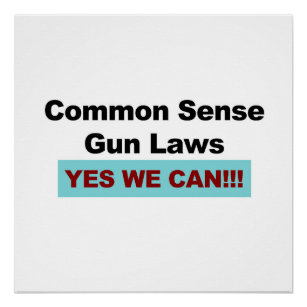 Common Sense Gun Laws - Yes We Can! Poster