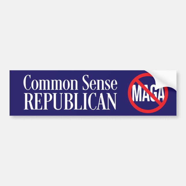Common Sense Republican / NO MAGA Bumper Sticker (Front)