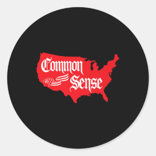 Common Sense Usa Patriotic American Spirit Premium Classic Round Sticker