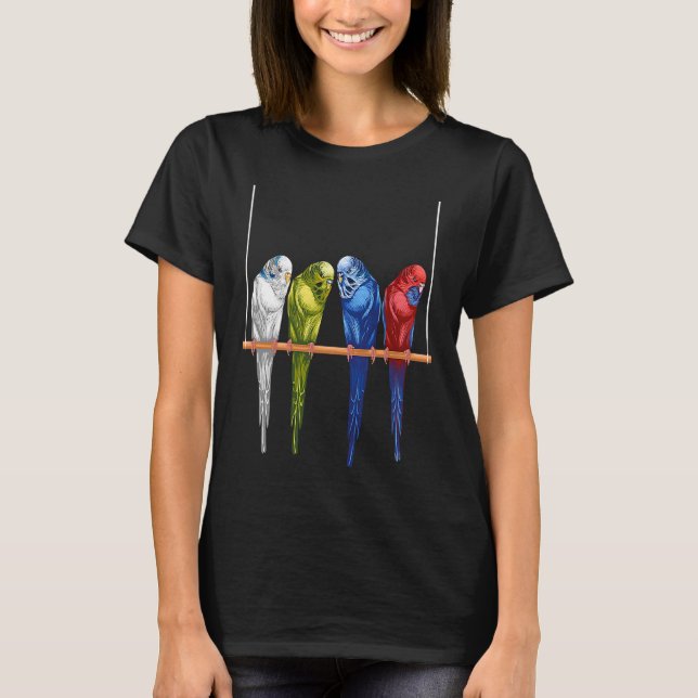 Common Shell Parakeets Budgie Parrots Bird Men Wom T-Shirt (Front)