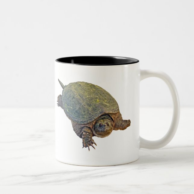 Common Snapping Turtle - Chelydra serpentina Two-Tone Coffee Mug (Right)