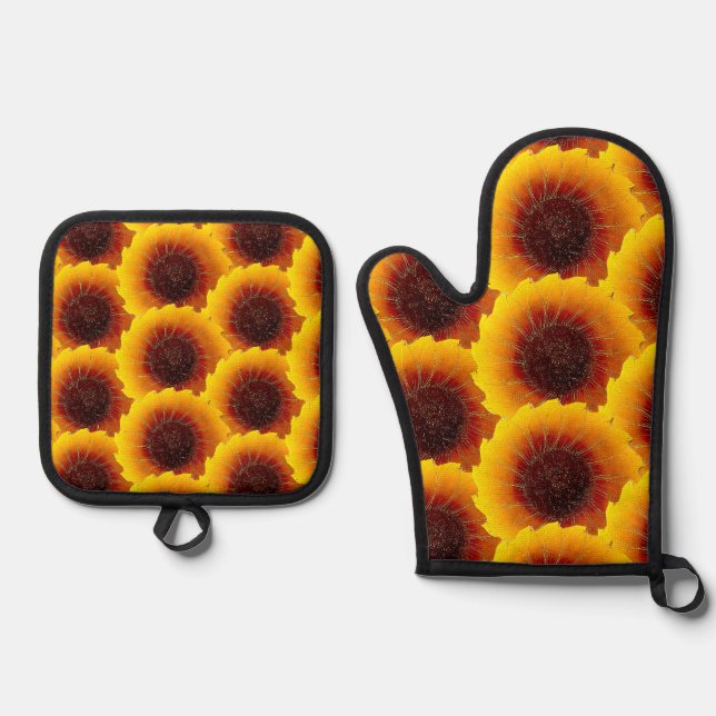 Common Sunflower Oven Mitt & Pot Holder Set (Front)