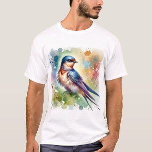 Common Swift Bird 180724AREF111 - Watercolor T-Shirt