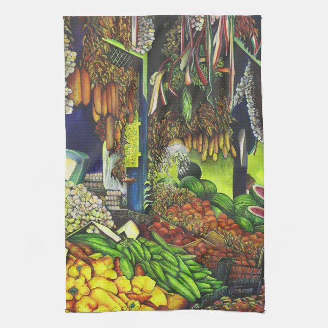 Common Threads of Human Interactions Tea Towel (Vertical)