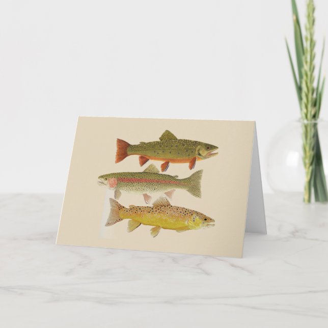 Common Trout Greetings Card (Front)