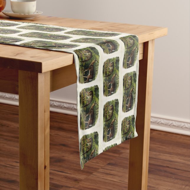 Common (White-tailed) Deer - Audubon's Quadrupeds Medium Table Runner (In Situ)