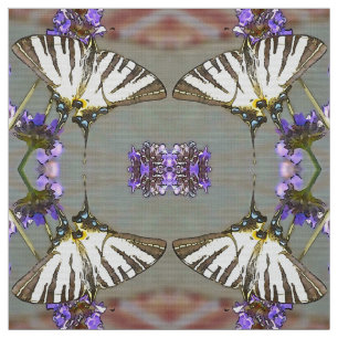 Common Yellow Swallowtail On Lilac Flowers Black O Fabric