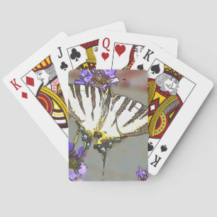 Common Yellow Swallowtail On Lilac Flowers Black O Playing Cards
