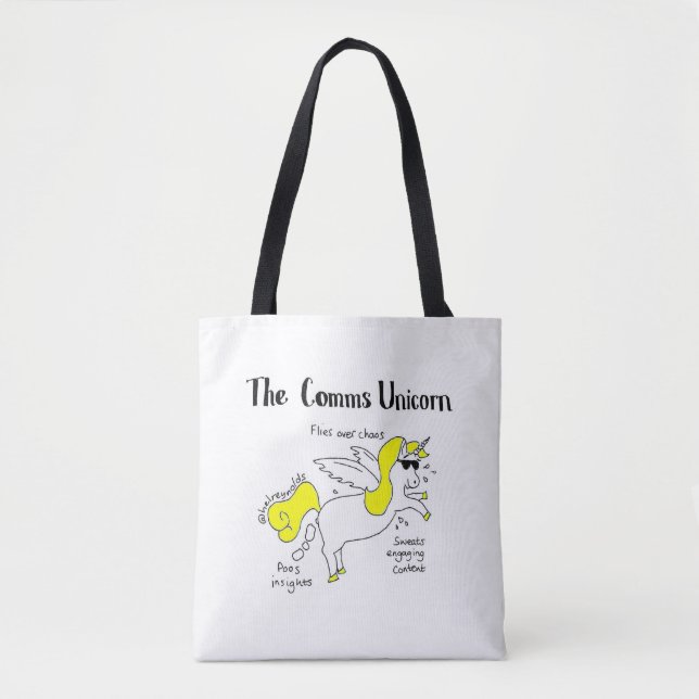 Comms Unicorn sticker Tote Bag (Front)