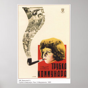 Communards Pipe 1929 Soviet Movie Poster