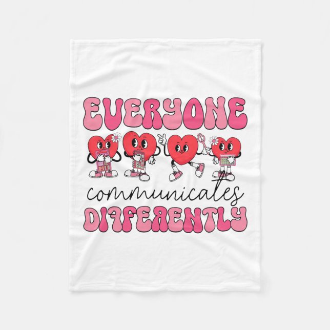 Communicates Candy Speech Language Pathologist Val Fleece Blanket (Front)