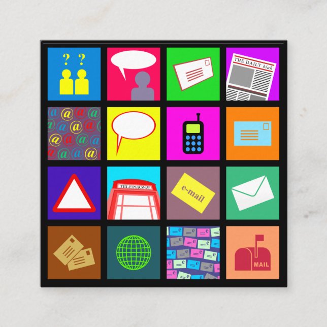 Communication and Technology Template Professional Square Business Card (Front)