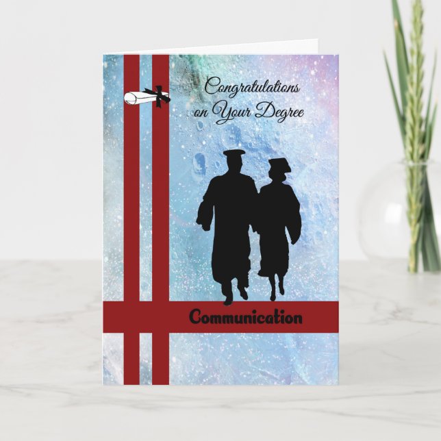 Communication Degree Card Space Background (Front)