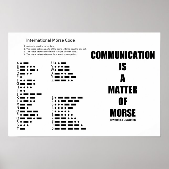 Communication Is A Matter Of Morse Code Humour Poster (Front)