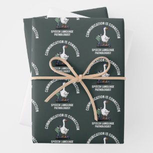 Communication Is Connection Speech Language Goose Wrapping Paper Sheet