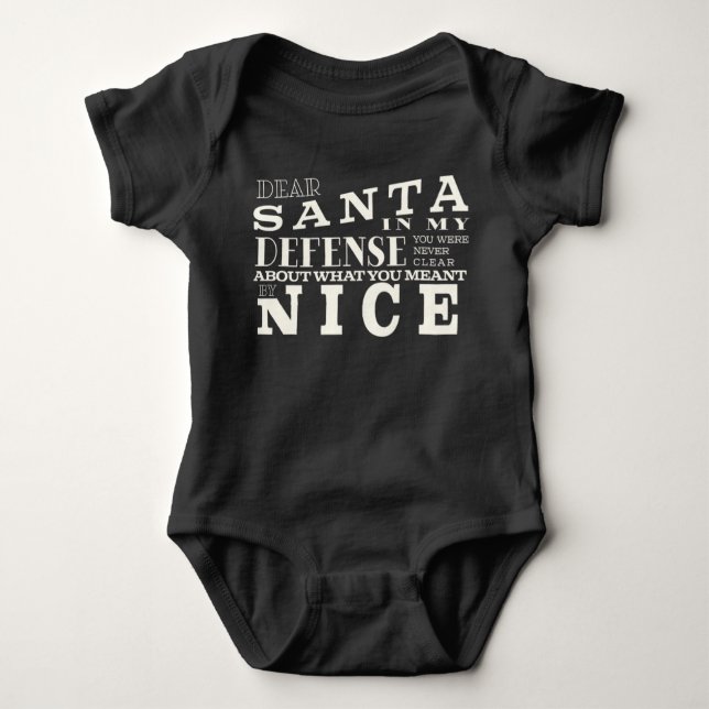 'Communication Is Key' Plea Naughty Santa Claus Baby Bodysuit (Front)