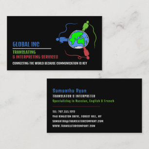 Communication Logo, Translator & Interpreter Business Card