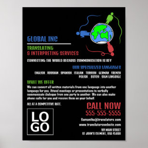 Communication Logo, Translator & Interpreter Poster