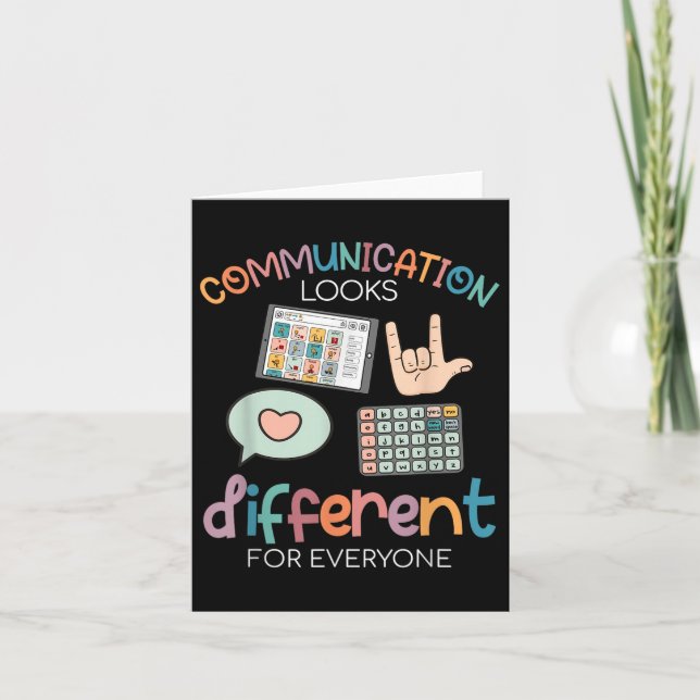 Communication Looks Different For Everyone Autism  Card (Front)