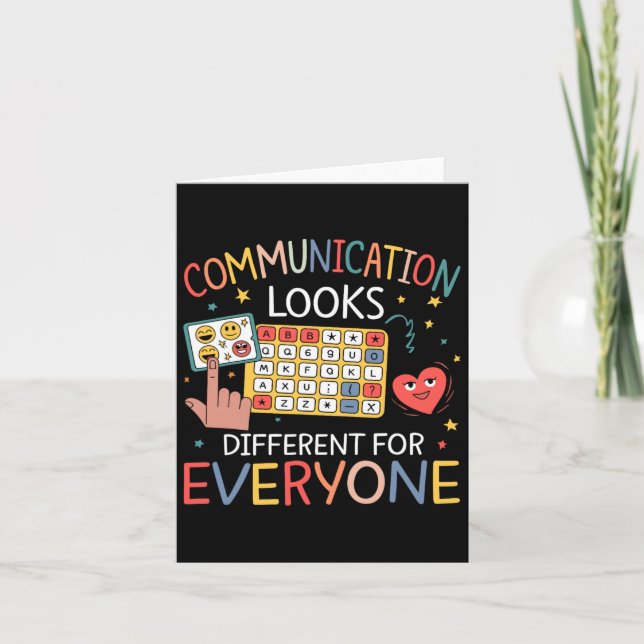 Communication Looks Different For Everyone Autism  Card (Front)