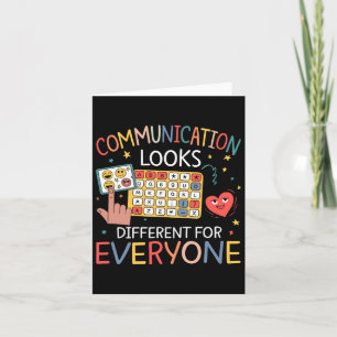 Communication Looks Different For Everyone Autism Card