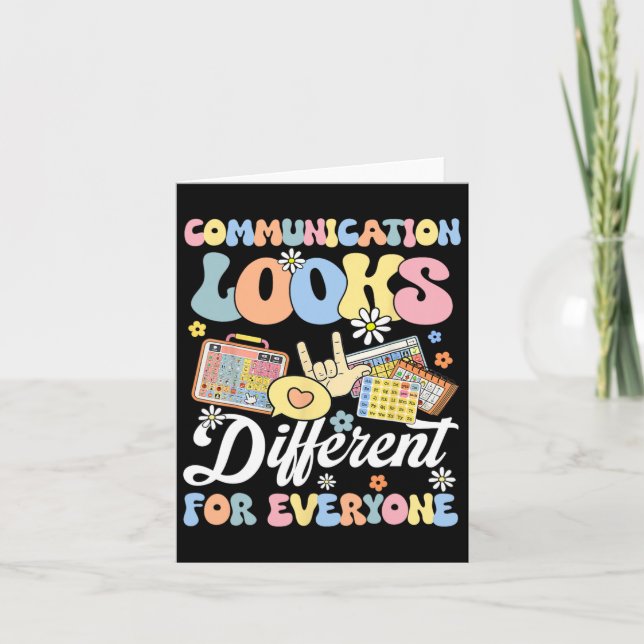 Communication Looks Different For Everyone Autism  Card (Front)