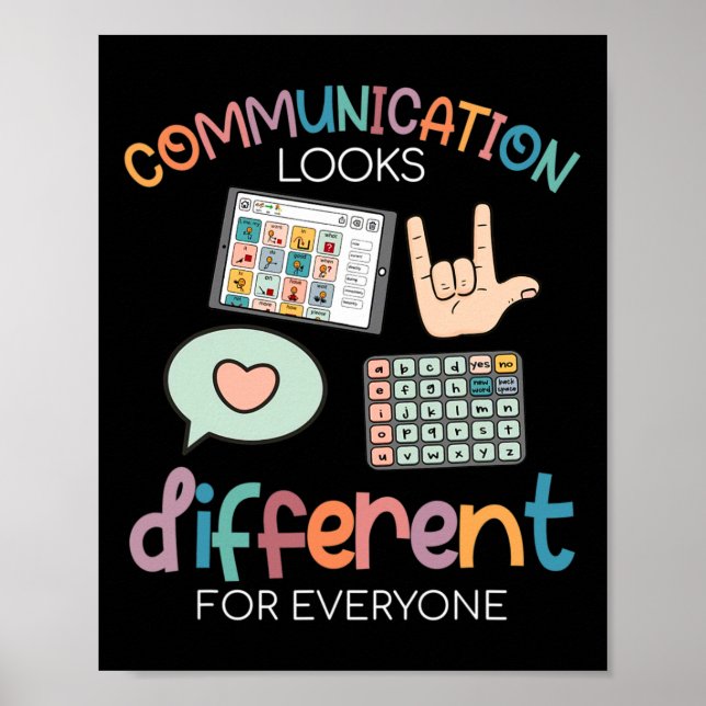 Communication Looks Different For Everyone Autism  Poster (Front)