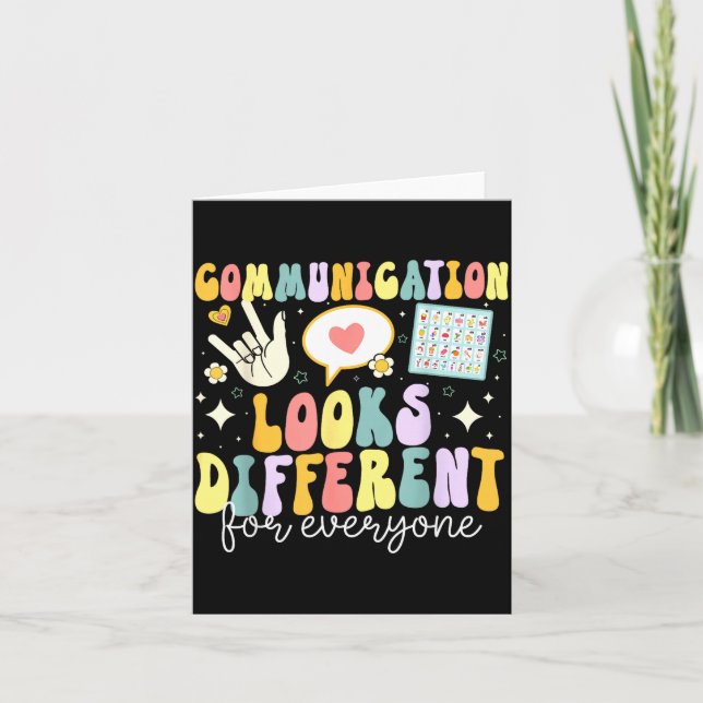 Communication Looks Different For Everyone Speech  Card (Front)