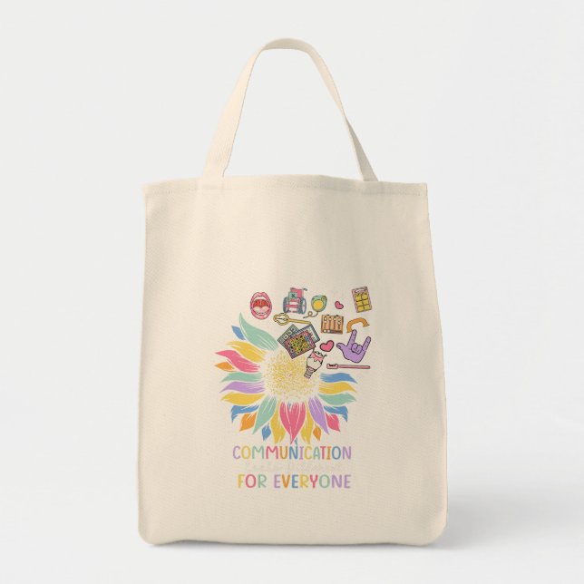 Communication Looks Different For Everyone Sunflow Tote Bag (Front)