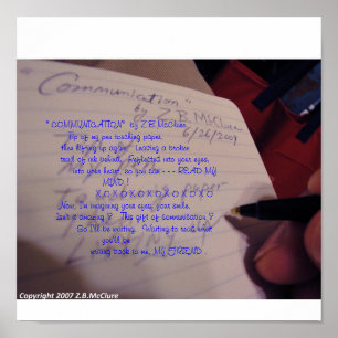" COMMUNICATION"  poem by Z.B.McClure Poster
