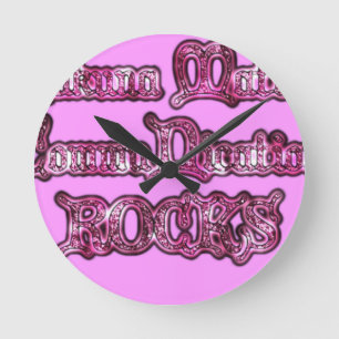 Communication Rocks Pink Hakuna Matata .png Round Clock