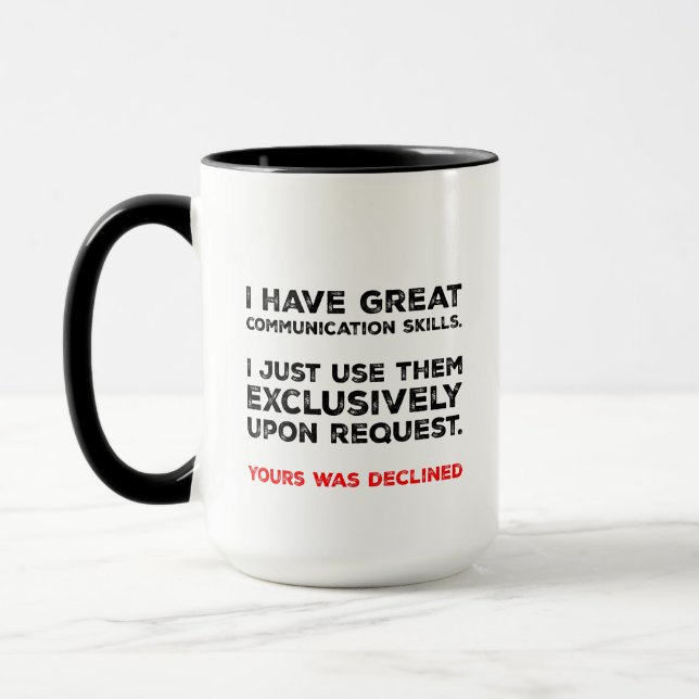 Communication Skills - Sarcastic Introvert Design Mug (Left)