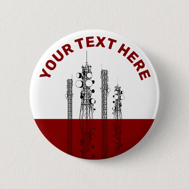 Communication Towers 6 Cm Round Badge (Front)