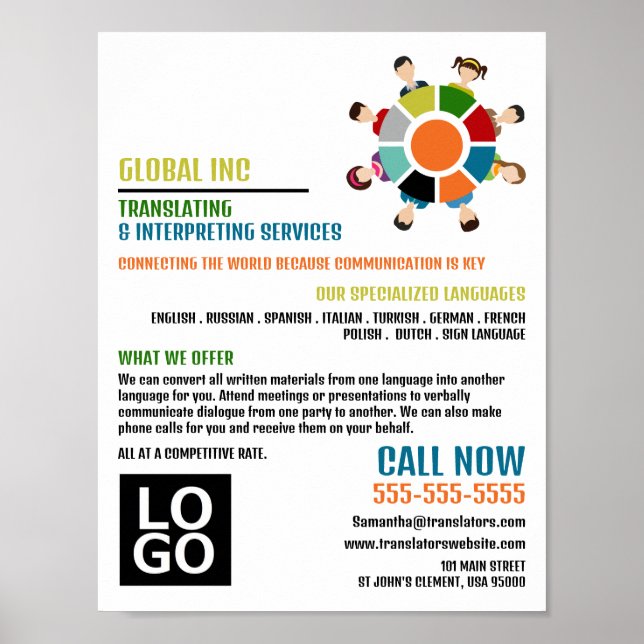 Communication Wheel, Translator & Interpreter Poster (Front)