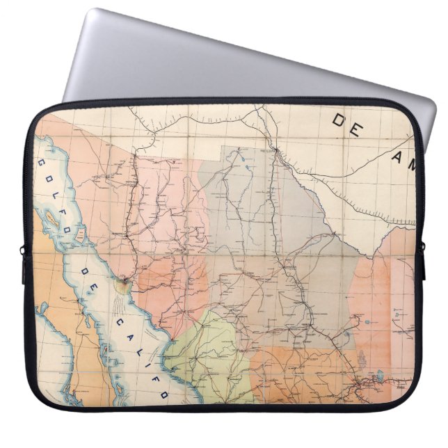 (Communications Letter) Map of Mexico Laptop Sleeve (Front)