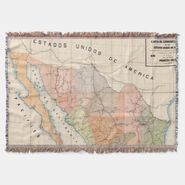 (Communications Letter) Map of Mexico Throw Blanket (Front)