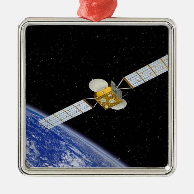 Communications Satellite Metal Ornament (Front)