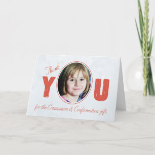 Communion and Confirmation Photo Thank You Gift, S Card