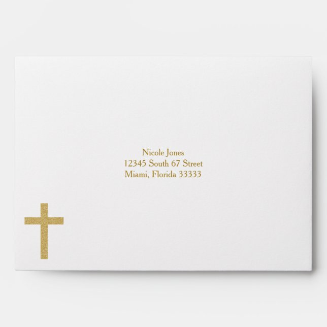 Communion Beige with Gold Polka Dots Envelope (Front)