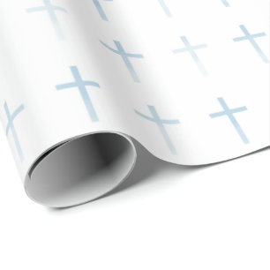 Communion Blue Cross Wrapping Paper