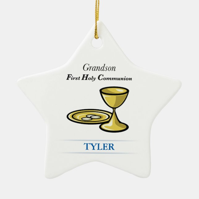 Communion Body and Blood Grandson Ceramic Ornament (Front)