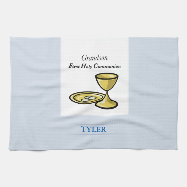 Communion Body and Blood Grandson Tea Towel (Horizontal)