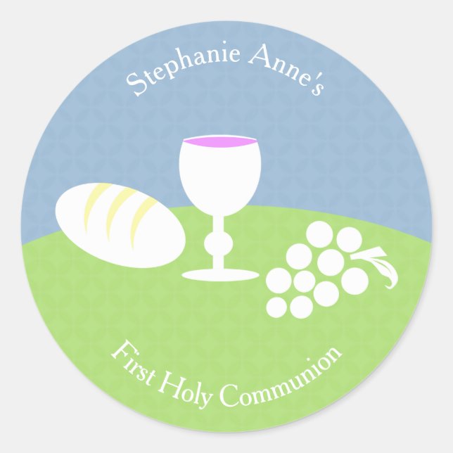 Communion Bread of Life Classic Round Sticker (Front)