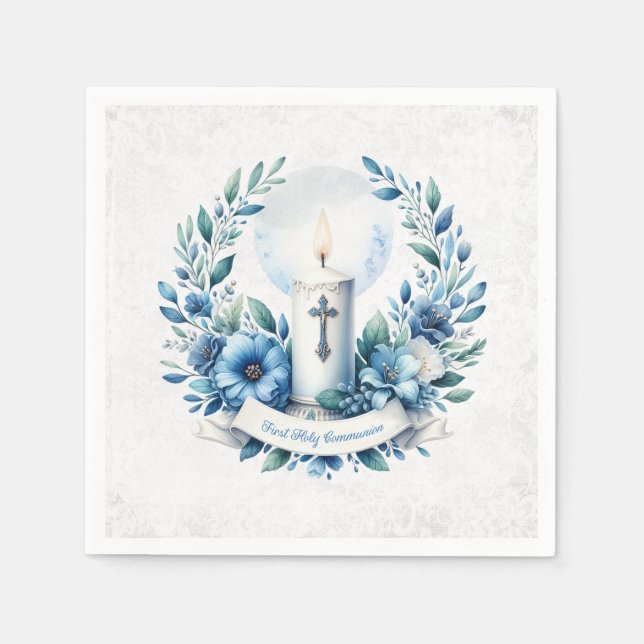Communion Candle First Holly Communion Napkin (Front)