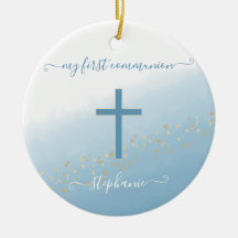 Communion Cross Blue Watercolor Prayer