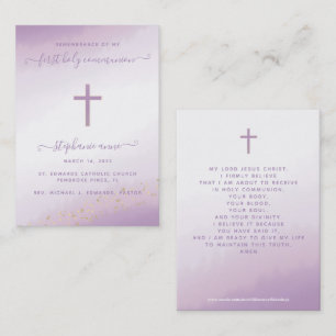 Communion Cross Lavender Watercolor Business Card