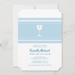 Communion Cup Blue Invitation