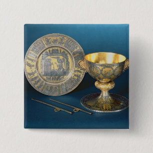 Communion Cup, Plate and Fistulae 15 Cm Square Badge